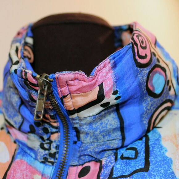 1990s Silk Abstract Print Track Jacket - Picture 9 of 13